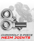 Hardcore Billet Aluminum Upper And Lower Radius Rods Kit With Chromoly Heim Joints And Nuts For 2011 To 2014 Polaris Rzr XP900 XP 900 Two And Four Seat UTVs Built To Take A Beating And Keep On Rolling chromoly 3-piece heim joints