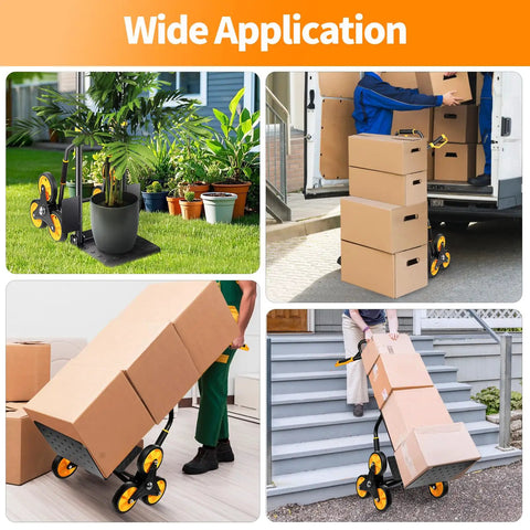 Beefed Up Stair Climber Hand Truck With 770 Lb Capacity Foldable Stair Dolly for versatile use with heavy boxes and plants
