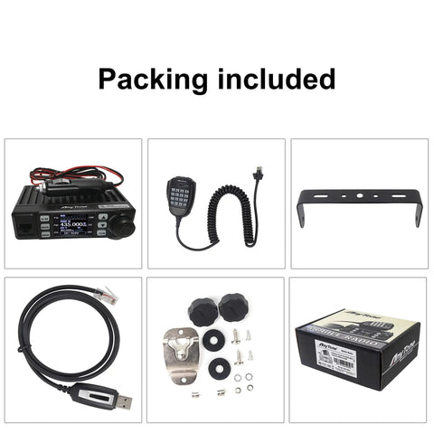 Mini Size Dual Band Car Radio Transceiver AT 779UV VHF UHF Two Way Radio For GMRS Amateur Use Compact Mobile Radio packaging contents