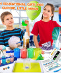 Children enjoying Over 100 Science Lab Experiments Kit For Kids, Hands On STEM Projects And Awesome Educational Toys, Chemistry Set
