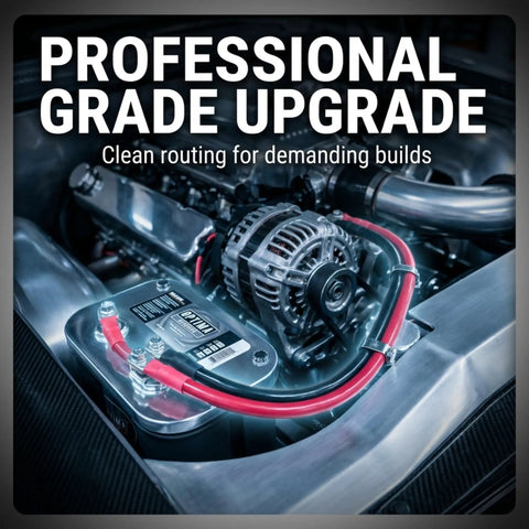 Heavy Duty 4 Gauge Battery Cable Kit with Pre Crimped 5 16 Inch Lugs in car engine bay installation