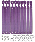 Grab These Straight Up Smooth Vegetable Tanned Leather Keychain Blanks 10 Pack Diy Craft Kit With Solid Rings And Rivets, purple cowhide blanks with hardware.