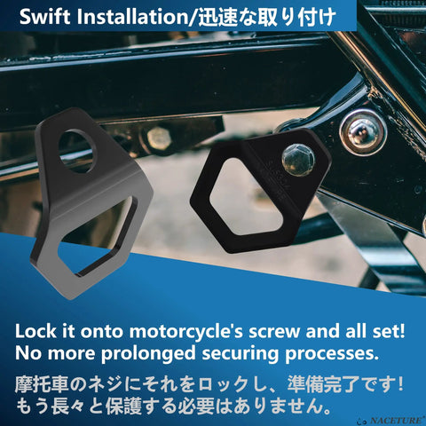 Heavy Duty Stainless Steel Motorcycle Tie Down Hooks Set Of Ten Rugged Security Anchors for quick installation on bike screws.