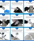 Steps for using the Top Shelf 304 Stainless Steel Strapping Kit With Heavy Duty Ties And Ratcheting Tensioner Tool.