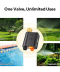 Zigbee Smart Sprinkler Timer With Brass Inlet And Flow Meter For Garden Irrigation, Weather Adaptive Scheduling, 4 AA Powered, Requires Zigbee Hub, Compatible With Home Assistant, No Fuss Yard Watering Setup for garden, lawn, pool, vegetable patch