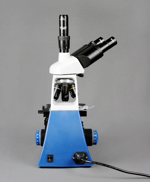 Lab Workhorse Triocular Compound Microscope With 40x To 1000x Magnification LED Illumination Coaxial Coarse And Fine Focus Double Layer