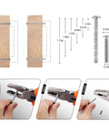 Installation guide for 10 Pack 5 Inch Hole Centers Matte Black Cabinet Handles And Drawer Pulls showing screw measurements and setup steps
