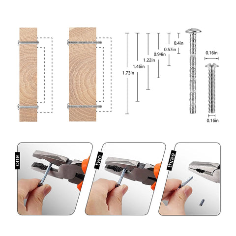 Installation guide for 10 Pack 5 Inch Hole Centers Matte Black Cabinet Handles And Drawer Pulls showing screw measurements and setup steps