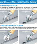 DIY Five In One Window Screen Repair Kit With Screen Roller Tool using concave and convex rolls for screen installation