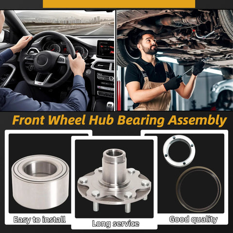 Front Wheel Hub Bearing Assembly For Toyota 4Runner 1996-2001, Sequoia 2001-2007, Tundra 2000-2006, And Tacoma 1999-2004 2WD