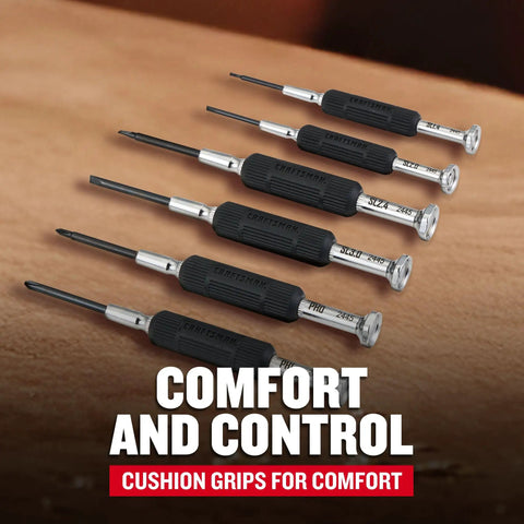 6 Piece Precision Screwdriver Set With Mini Screwdrivers For Watch Jewelry Eyeglasses And Computer Repair, Comfort Cushion Grip