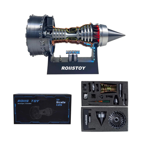 Jet Engine Model TR900 Turbofan Kit for Aviation Nerds with packaging and assembly parts visible