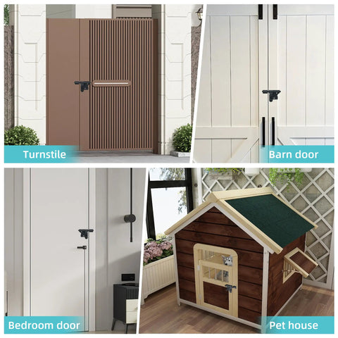 Black Heavy Duty Slide Bolt Latch Tough As Nails Security Gate Lock For Outdoor Fences Garden Sheds Barn Rust Proof Door Hardware Stainless Steel 4 Inches Wide on turnstile and barn door.