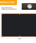 Diagram of 85 To 90 Percent Shade Cloth For Garden Plants Six By Three Point Two Feet Black Sun Block Shade Cover Mesh Tarp