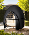 Waterproof Patio Double Egg Chair Cover For Outdoor Pod Swing Loveseat Fits 91 By 87 Inches Black 420D UV Protected