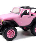Pink Jeep Wrangler 1:16 RC Car For Kids With 2.4GHz Remote, Full Function Ride With Turbo Boost, Doll Seat, Outdoor Toy