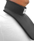 Side view of Throat Guard Gorget For HEMA Fencing, Lightweight Canvas Overlay With Air Mesh, showing 10mm XPE Foam Padding.