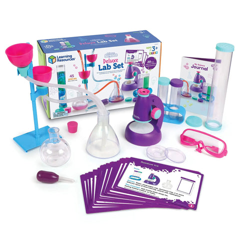 Primary Science Deluxe Lab Set 45 Piece STEM Kit with Microscope and Sensory Tube 20 Hands On Experiments for Ages 3 and Up