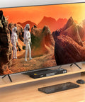 Absolute Game Changer 16 Port HDMI KVM Switch Delivers 4K At 60Hz with keyboard and space-themed display.