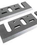 Two Pack 3.25 Inch High Speed Steel Planer Blades For 3.25 Inch Planers With Reversible Edges, showing metal finish and edge design