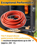 Zorqon 13ft red silicone P-gasket seal coil for smoker doors, high-temperature gasket, 7/16 in thick