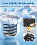 Visual comparison of premium coconut shell activated carbon in Replacement Water Pitcher Filter Compatible With No 1 Filtered Pitcher.