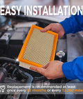 Mechanic installing Engine Air Filter And Cabin Filter Combo Pack For Subaru Ascent 2019 To 2025 Crosstrek Impreza Legacy Outback.