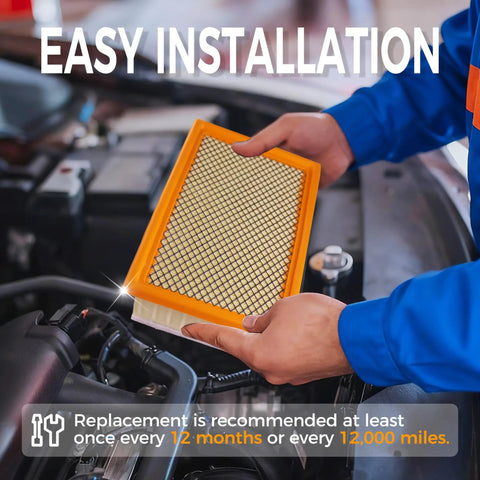 Mechanic installing Engine Air Filter And Cabin Filter Combo Pack For Subaru Ascent 2019 To 2025 Crosstrek Impreza Legacy Outback.