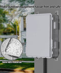 Outdoor Electrical Enclosure With Thermostat And Fan, Ventilated All Weather Box, rugged ABS material, mounted on outdoor wall