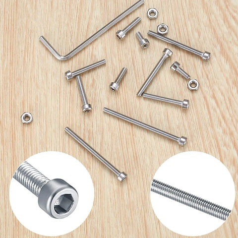 M3 Stainless Steel Screw And Nut Assortment Kit 440 Pcs Hex Socket Head Cap Screws Nuts Bolts for DIY projects and repairs