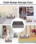 Slick Seven Compartment Folding Fabric Drawer Organizer For Underwear Socks And Hair Accessories To Quick Clean Up Your Bedroom Closet Space Without Any Sweat Or Hassle Today, gray fabric, 7 sections, versatile use.