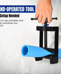 Heavy Duty Pipe Squeeze Off Tool for Plastic Tubing 0.63 to 2.5 Inches hand clamping blue plastic pipe