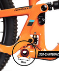 ISCG05 mount on a mountain bike frame demonstrating compatibility with Zippa Lite MTB Bash Guard for ISCG05 Mount Fits 26T To 32T Chainrings Bicycle Chain Guard And Protector For Mountain Bikes And BMX Easy Install Keeps Your Chainring Safe On Tough Trails.