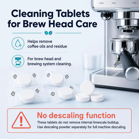 Cleaning Tablets for Brew Head Care, part of 2 Water Filters And 16 Cleaning Tablets For Ninja Luxe Cafe Espresso Machine Replacement Kit.