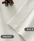 Close-up of front and back texture of Soft Faux Linen Curtains 63 Inch Long, showcasing light-filtering and thermal help.