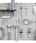 Master Workbench Metal Pegboard Tool Organizer For Garage Walls, Heavy Duty Wall Mounted Storage System, Gray And Black Finish