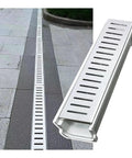 Beefy U Shaped Drainage Channel With Stainless Steel Grate For Outdoor Rainwater Gutter System Driveway Drain Kit 100x15x25cm