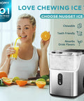 Countertop Nugget Ice Maker With Self Cleaning Function, Sonic Pebble Ice Machine That Delivers Soft Ice In 7 To 10 Minutes, in kitchen