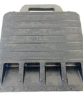 Pallet Jack Wheel Chock Stop Rolling In Trailers Or Trucks Rubber Heavy Duty With Base Black on white background