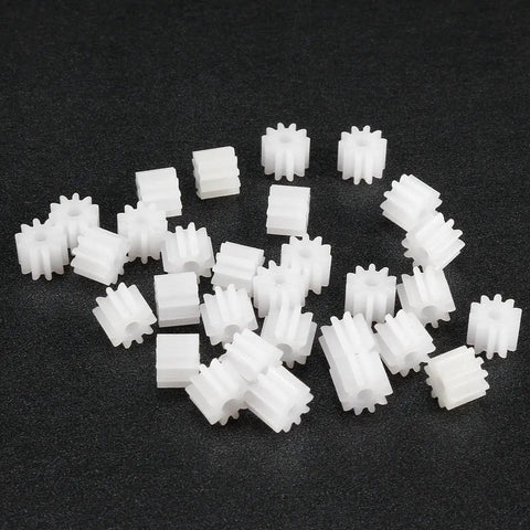 Dope 30 Piece White Plastic Gears Set With 10 Teeth Model 102A Reduction Gear And Worm Gears For RC Cars