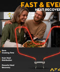 Couple using oven bake element replacement for GE Hotpoint Kenmore ranges WB44K10005 WB44K10001, enjoying pizza.