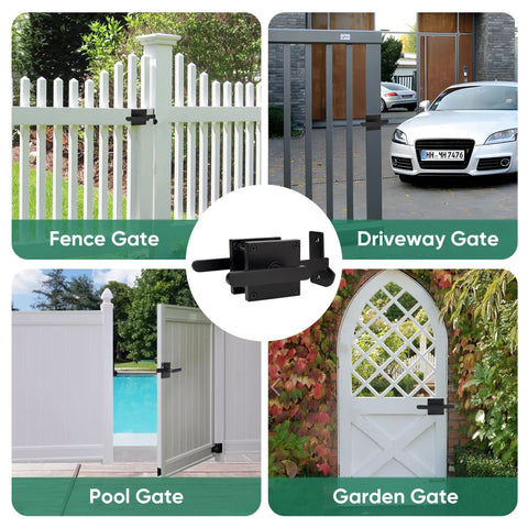 Heavy Duty Double Sided Self Locking Gate Latch For Outdoor Fences And Gates Right In Swing Design used on various gates