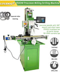 IntSupermai 1500W Brushless Vertical Mill Drill Machine R8 Taper 50-2250 RPM Variable Speed on green benchtop with control panel.