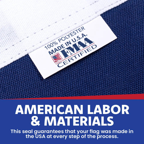 Premium 5x8 American Flag Built Tough For All Weather Outdoors Heavy Duty PolyMax Polyester With Sewn Stripes And Embroidered Stars Made In USA With USA Materials And Labor FMAA Certified label