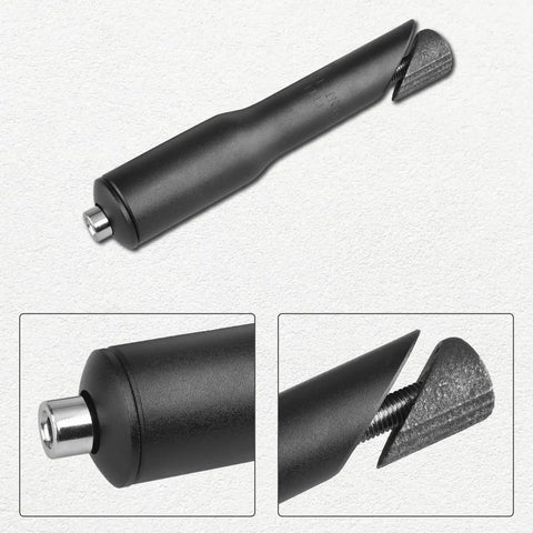 Quill Stem Riser Extender For Road And Mountain Bikes, 6061 Aluminum Alloy, Polished Anodized Black, close-up of connection details