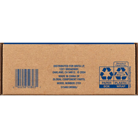 Cardboard box of Hub Replacement Water Filter For Clean Tasting Water No More Plastic Bottle Waste BPA Free Reduces Over 70 Contaminants