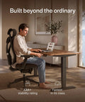 Built Tough Electric Standing Desk With Heavy Duty Dual Motors And Super Smooth Height Adjustments, Rock Solid Ergonomic Sit Stand Home Office Desk Featuring Usb-C Charging And Memory Presets, walnut surface, modern workspace.