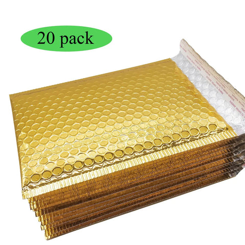 Gold Bubble Mailer 6.25 By 9 Inch Inner Padded Envelopes Pack Of 20 Makeup And Shipping Ready To Ship, moisture resistant