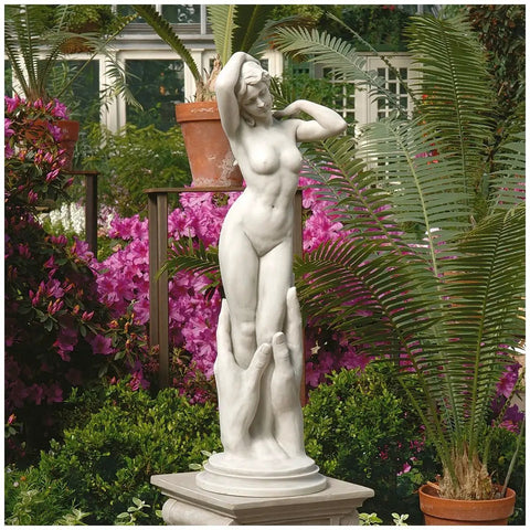 Contemporary Venus Sculpture For Your Home And Garden Pad Hand Cast Real Crushed Stone With Designer Resin Outdoor Statue