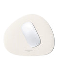 Non Slip Washable Waterproof Mouse Pad For Desk Setup Vanilla Cream Grippy Backing For Zero Slip Easy Clean Surface Great For Gaming And Office Large Space For Smooth Cursor Movement And Precise Tracking shown with mouse on top.